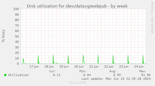Disk utilization for /dev/datavg/webpub
