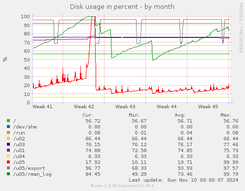 Disk usage in percent